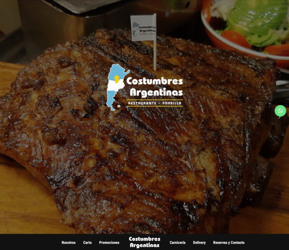 Proyecto Costumbres Argentinas: vista del sitio desarrollado por Innovacoders