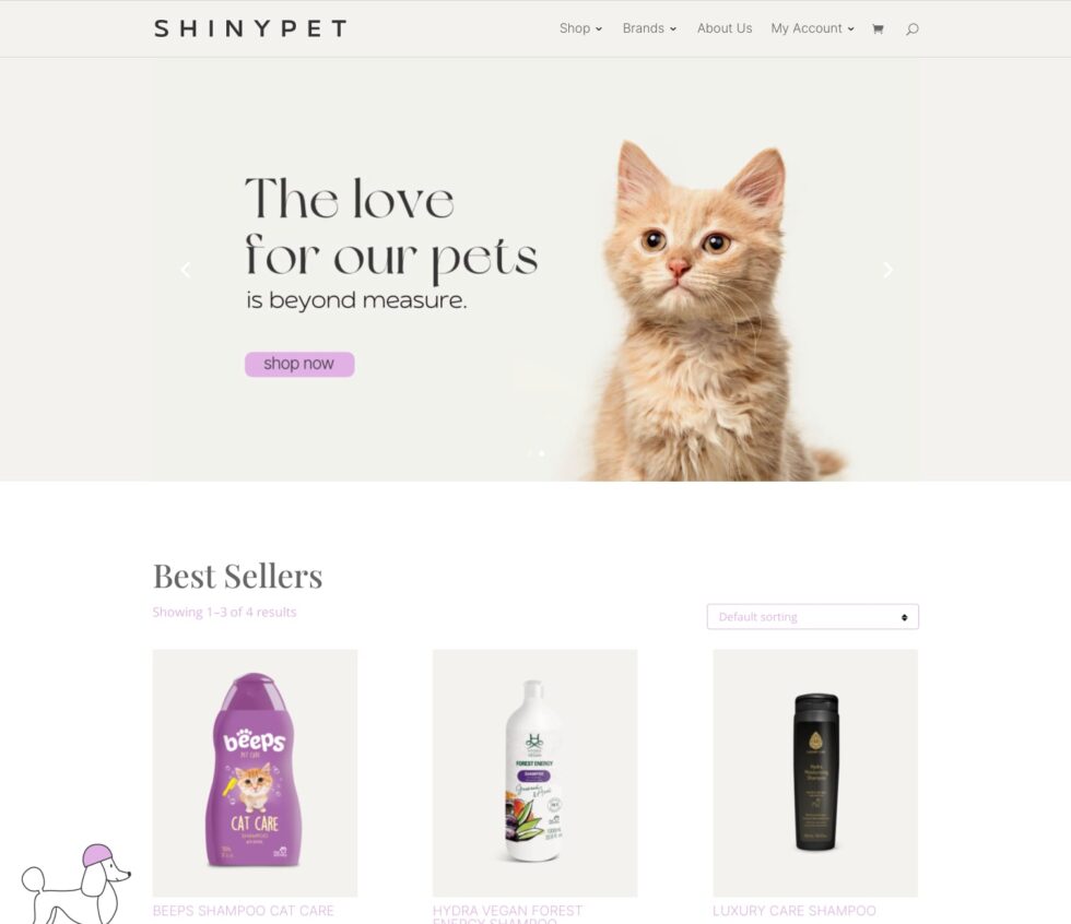 Proyecto Shinypet Suiza: vista del sitio desarrollado por Innovacoders